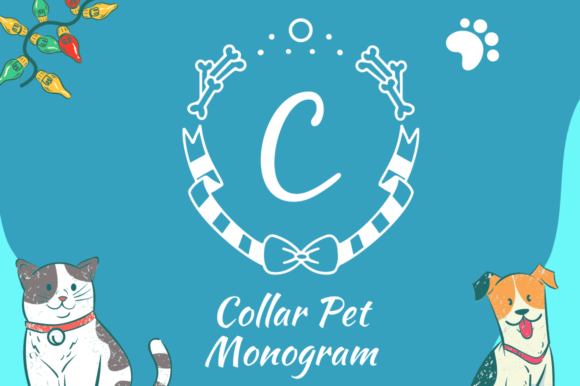 Collar Pet Monogram: A Decorative Font for Digital Branding and Web Typography